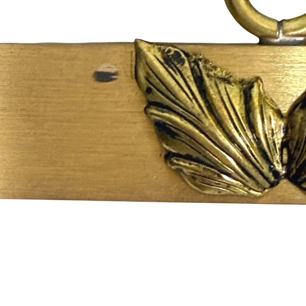 VTG‎ H. Boje Denmark Bronze Tapestry Hanger Set MCM Leaf Design Danish Rare